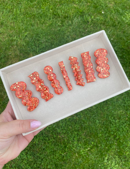 Barrettes Orange Sanguine